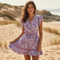 Women's Boho Dress | Tiered Mini Floral