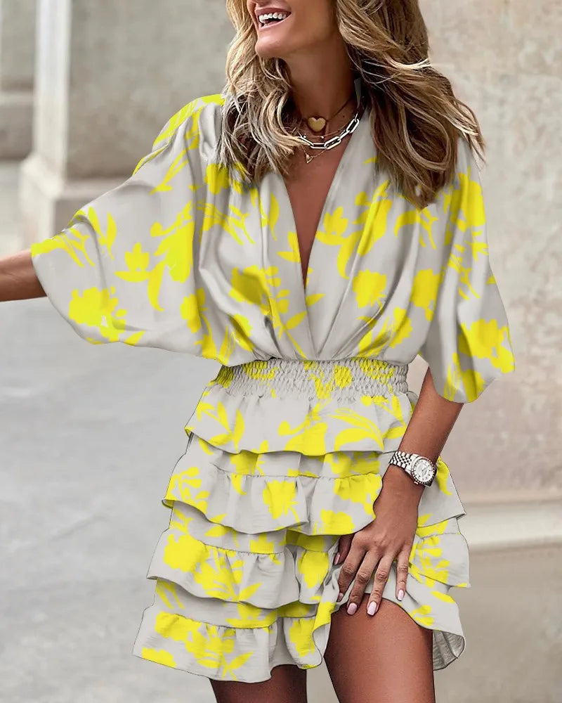 Women's Boho Dress | Tiered Mini Ruffled