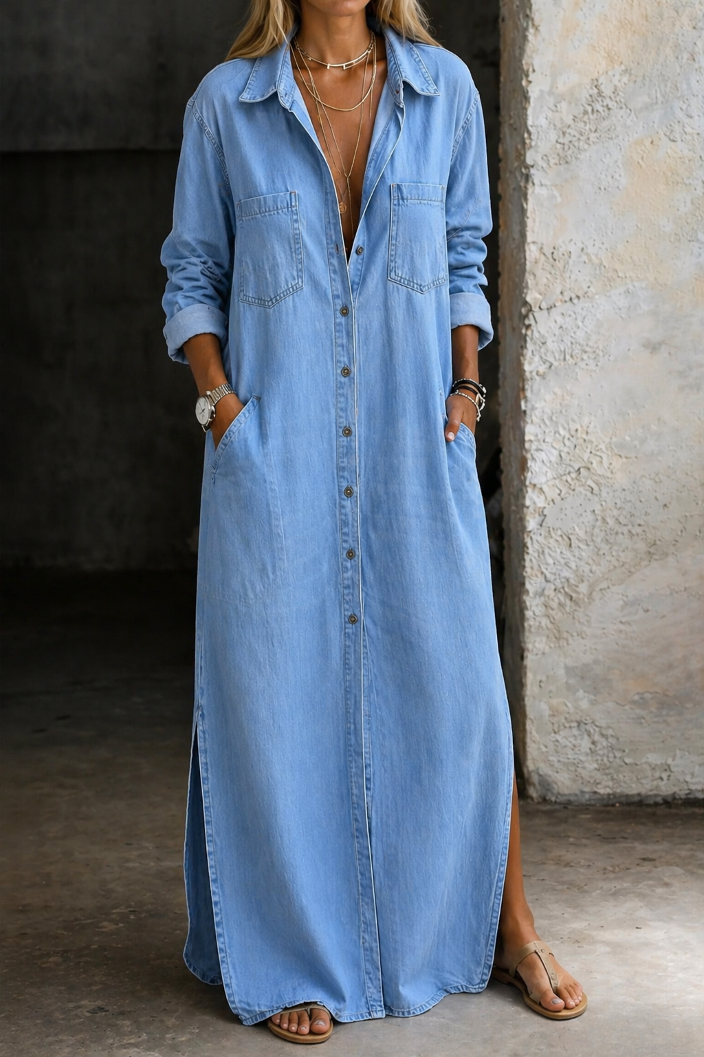 Women's Casual Summer Dress | Button Flowy