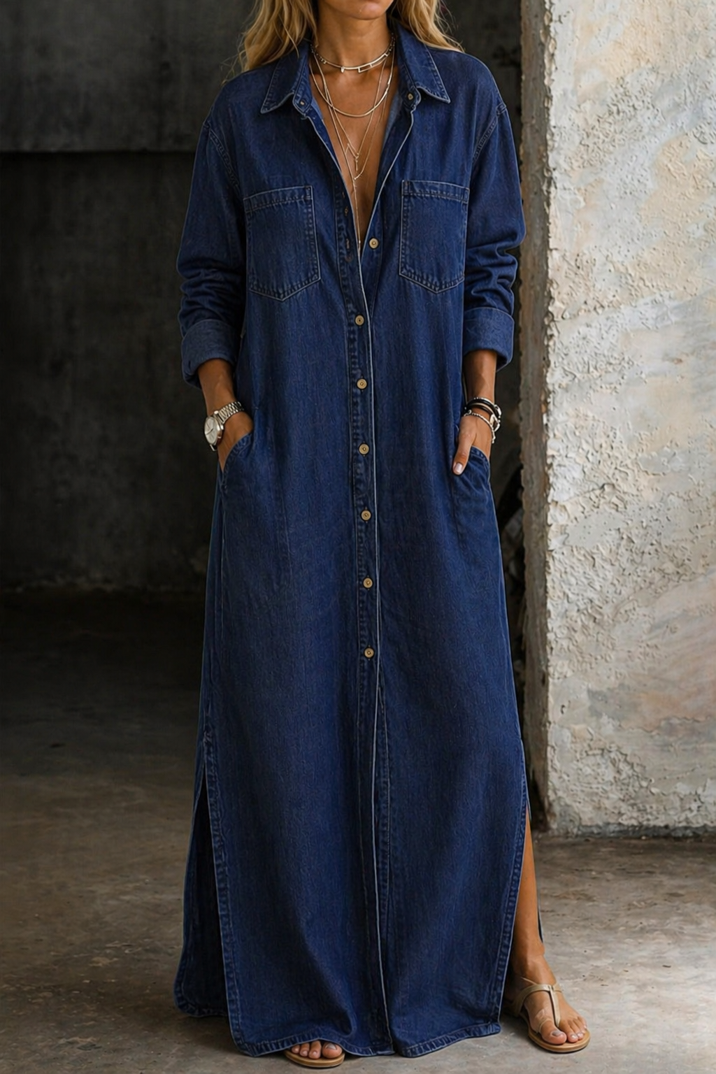 Women's Casual Summer Dress | Button Flowy