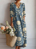 Women's Casual Summer Dress | Printed Linen