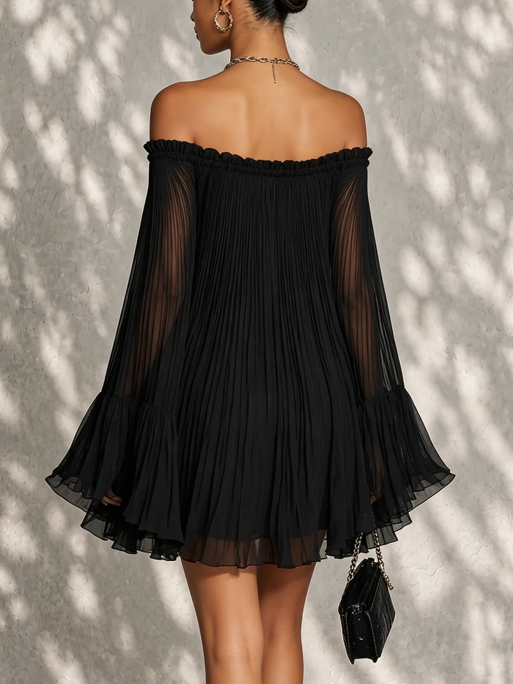 Women's Cocktail Dress | Off-Shoulder Long-Sleeve