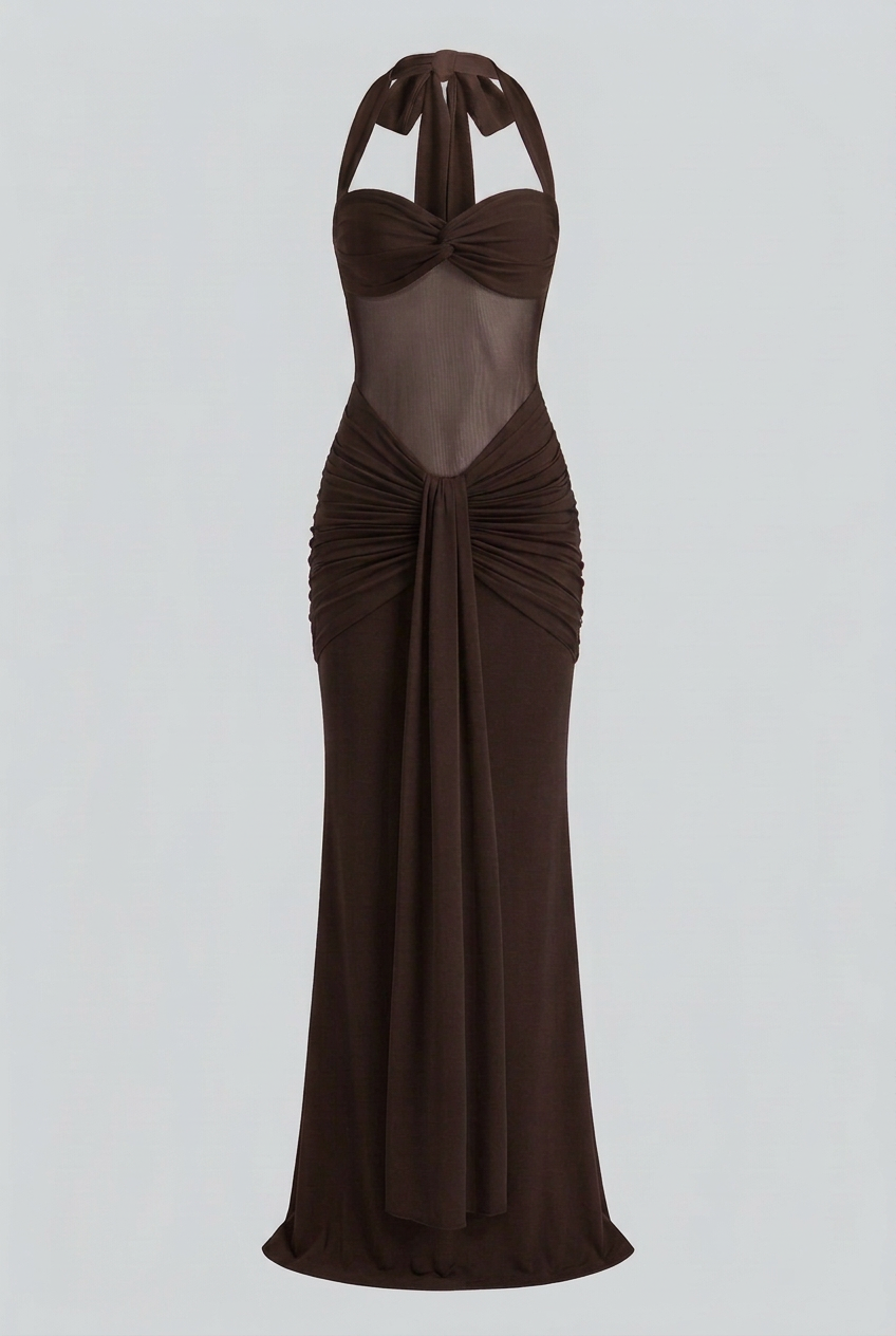 Women's Cocktail Party Dress | Halter Maxi