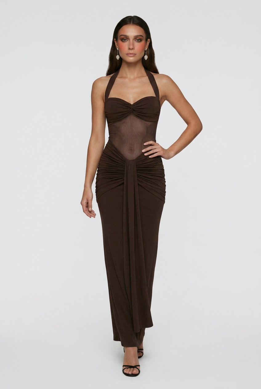 Women's Cocktail Party Dress | Halter Maxi