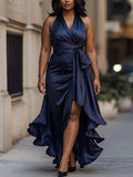 Women's Cocktail Party Dress | Halter Sleeveless