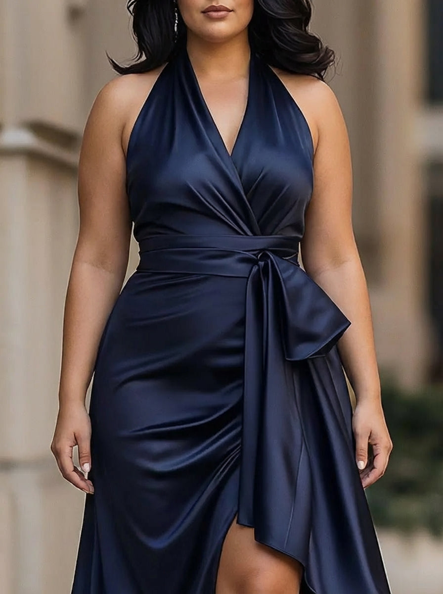 Women's Cocktail Party Dress | Halter Sleeveless