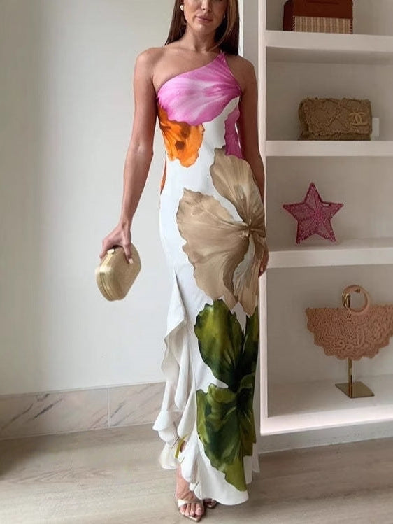 Women's Evening Gown | Draped Floor-Length Multi