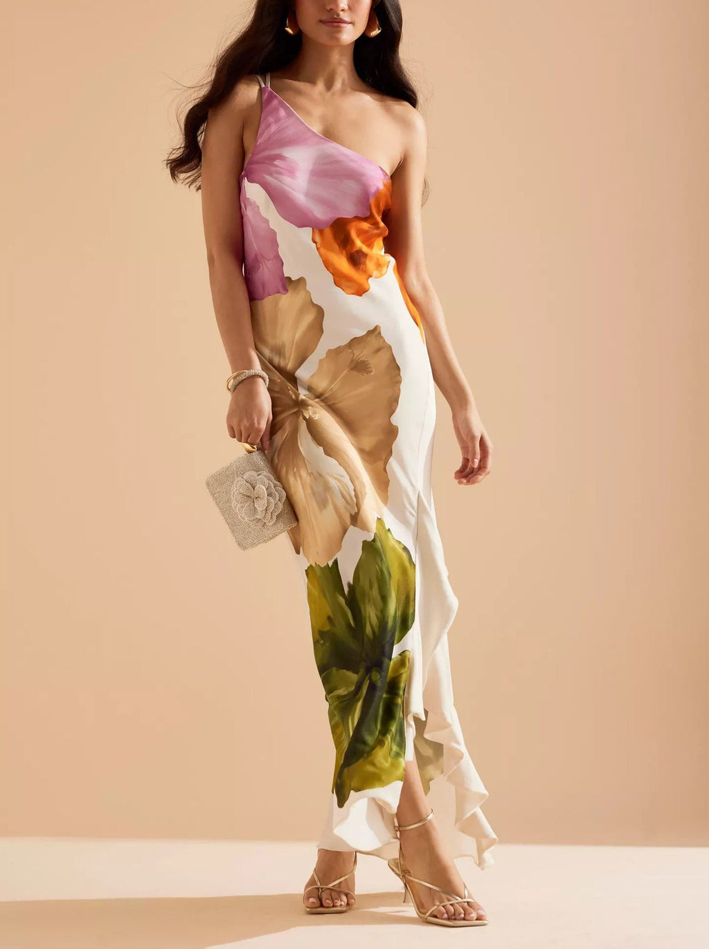 Women's Evening Gown | Draped Floor-Length Multi