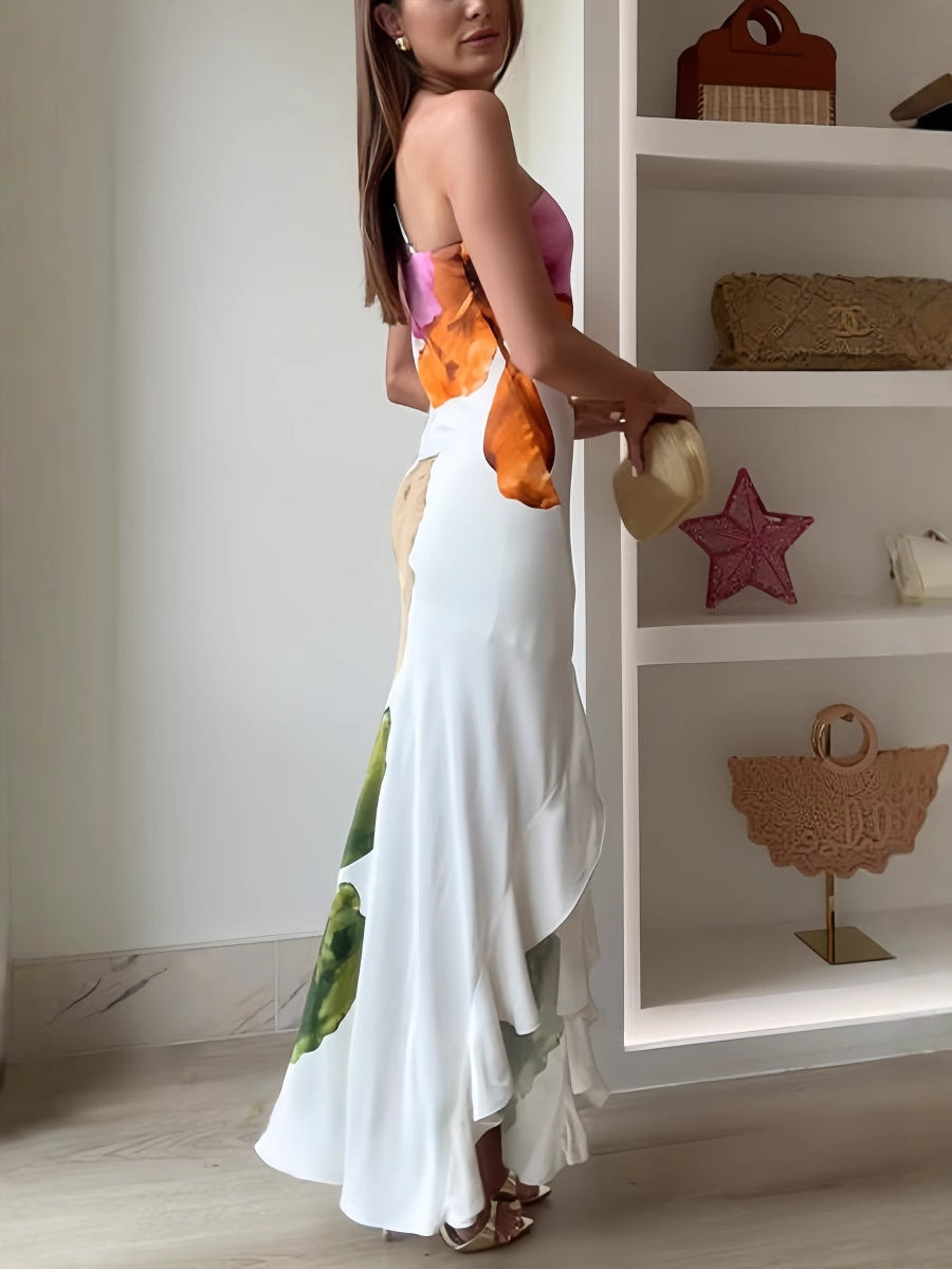 Women's Evening Gown | Draped Floor-Length Multi