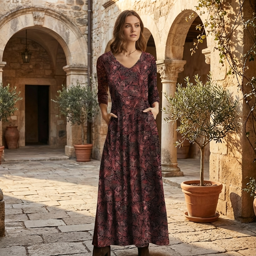 Women's Evening Gown | Floral Draped