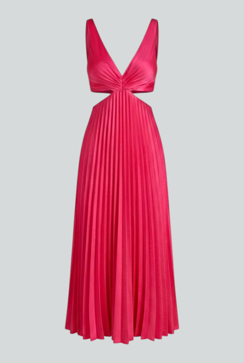 Women's Evening Gown | Pleated Maxi Blush