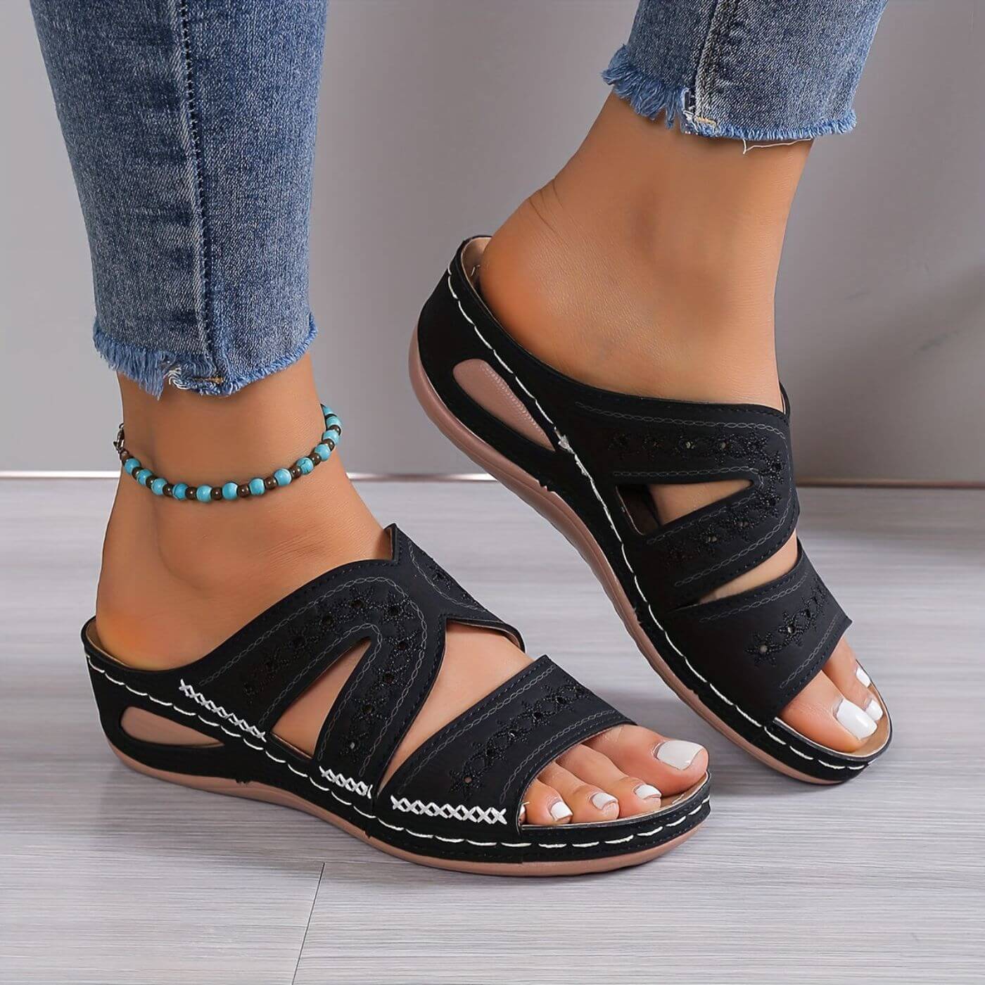Women's Flat Sandals | Open-Toe Slip-On Summer