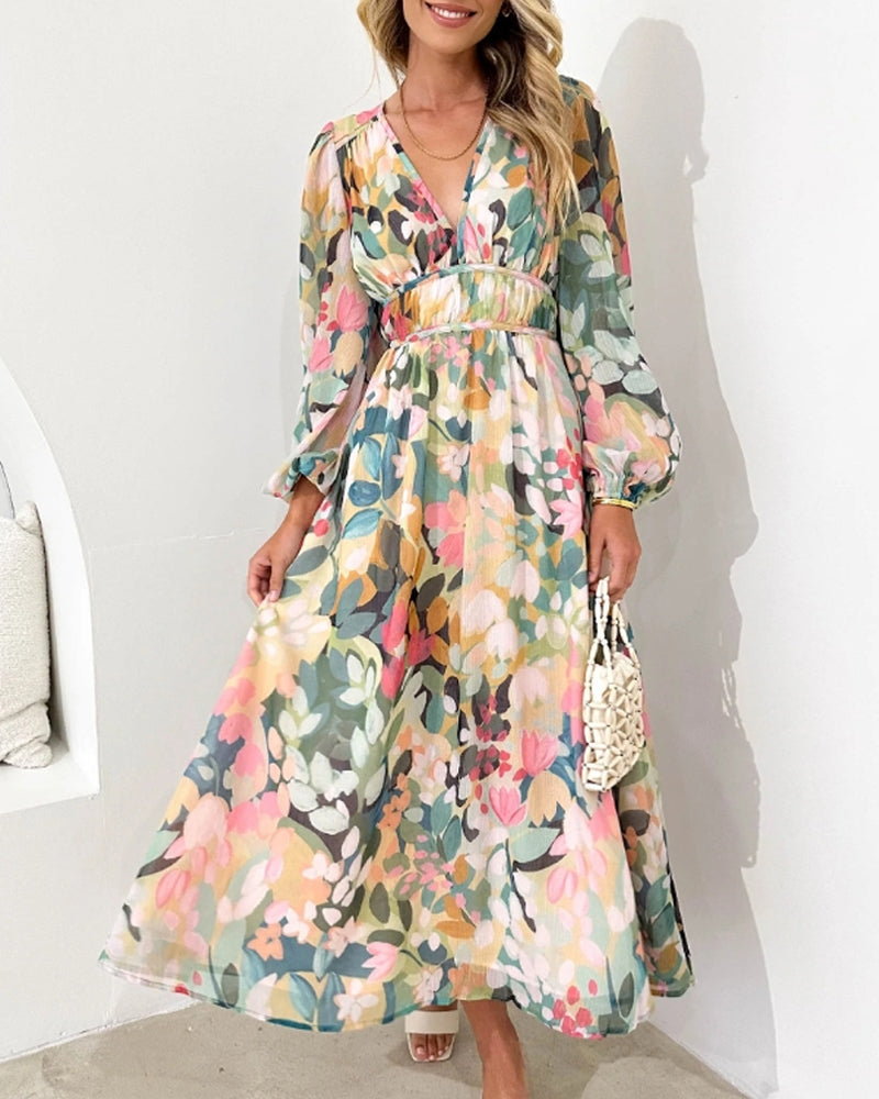Women's Floral Midi Dress | Floor-Length Pattern