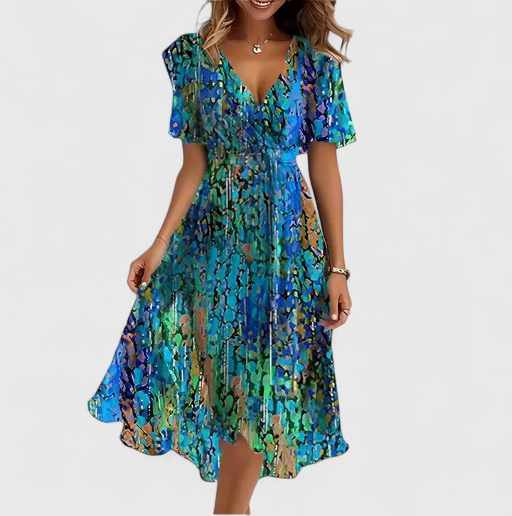 Women's Floral Midi Dress | V-Neck Flowy