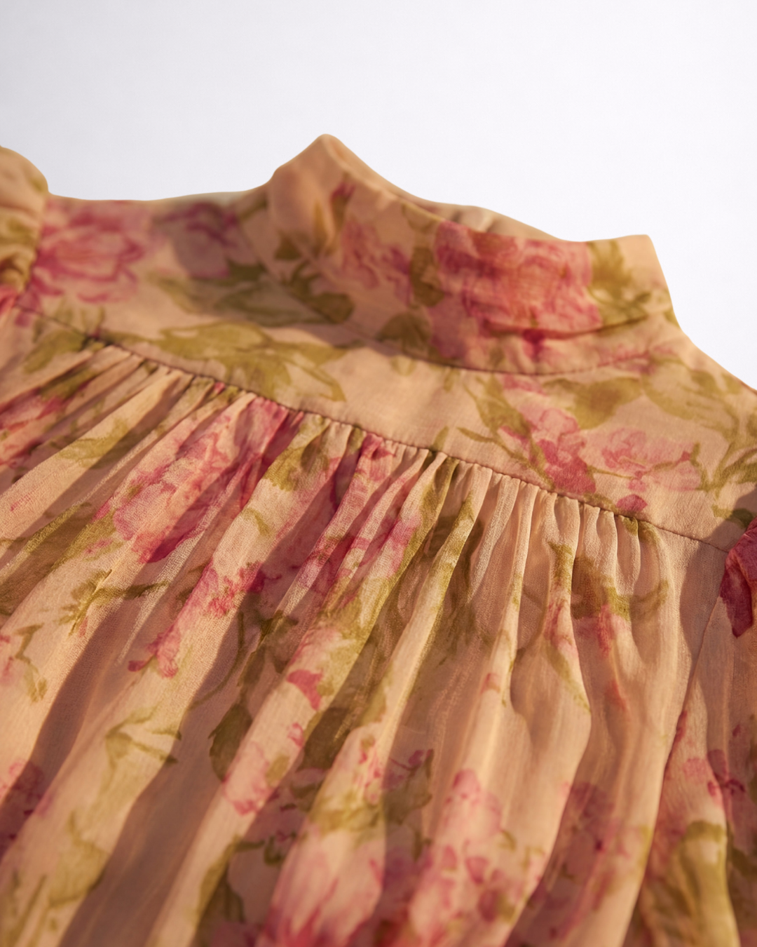Women's Floral Summer Dress | Puff-Sleeve Draped