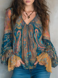 Women's Flowy Blouse | Paisley Button-Down