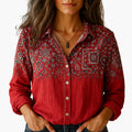 Women's Flowy Blouse | Paisley Long-Sleeve