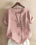 Women's Flowy Blouse | Short-Sleeve Midi