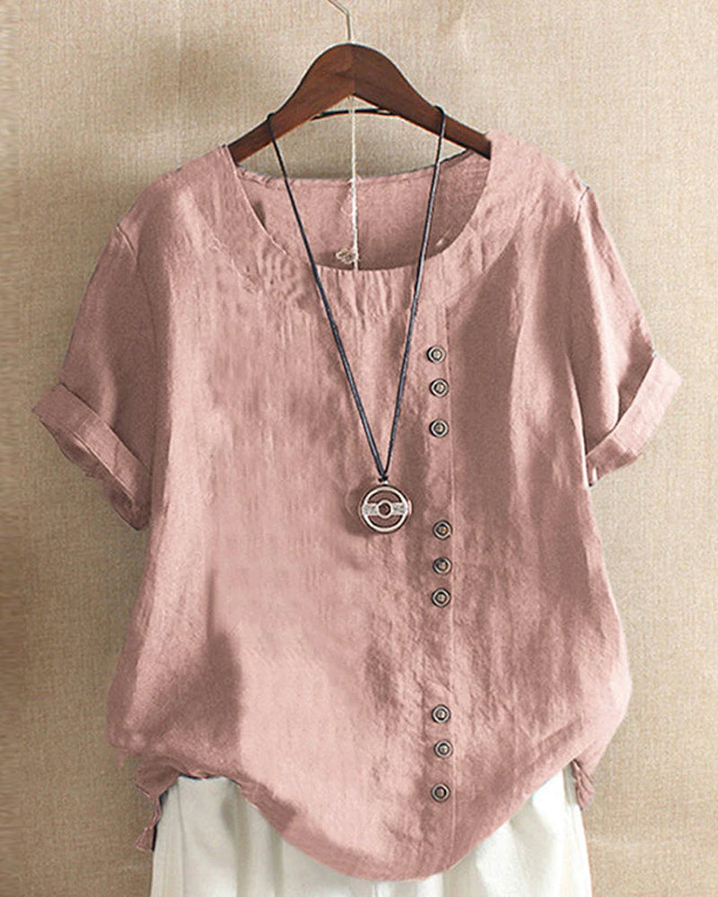 Women's Flowy Blouse | Short-Sleeve Midi