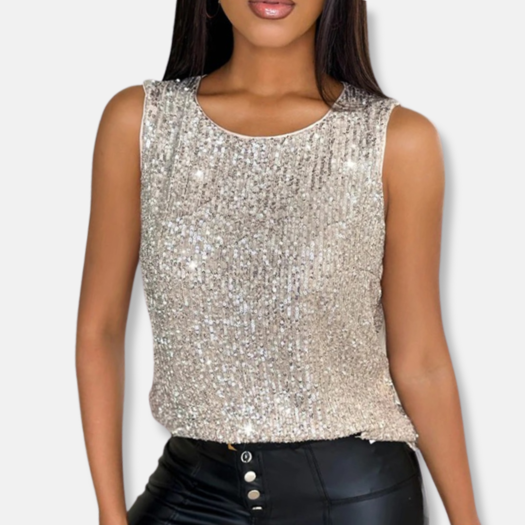 Women's Flowy Blouse | Sleeveless Sequin