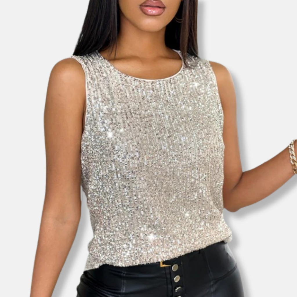 Women's Flowy Blouse | Sleeveless Sequin