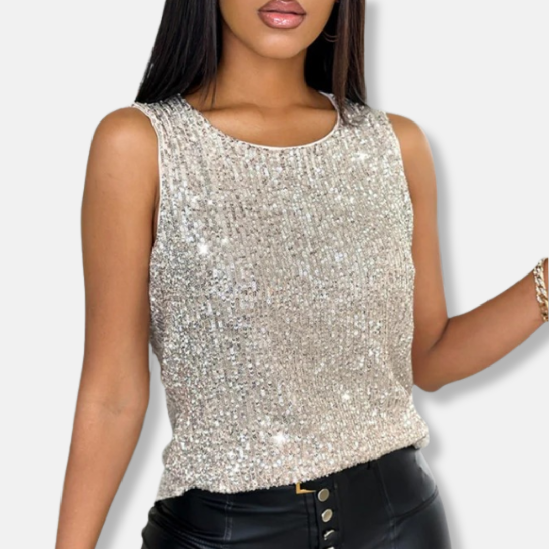 Women's Flowy Blouse | Sleeveless Sequin
