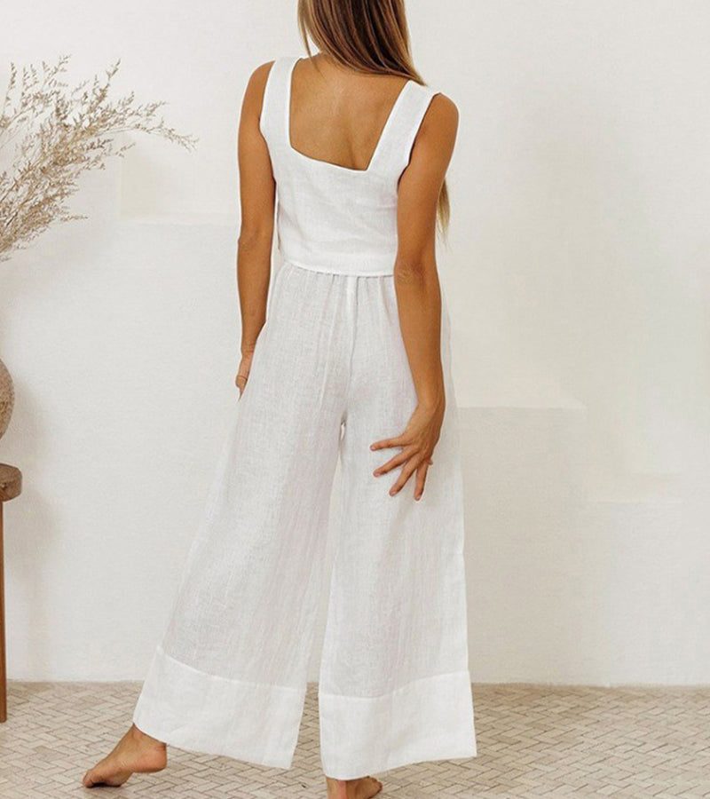Women's Flowy Blouse | Square-Neck Wide-Leg