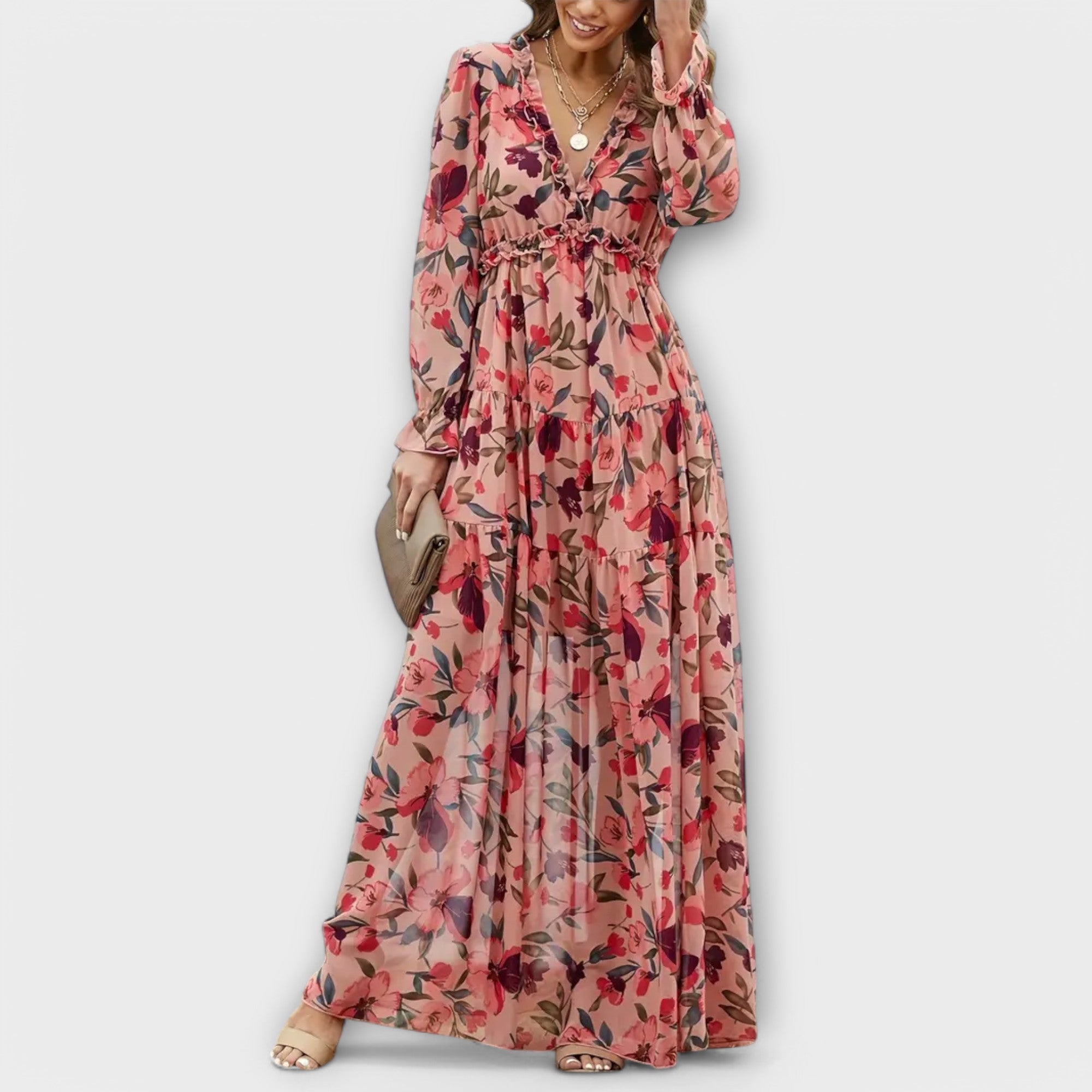 Women's Formal Gown | Draped Floor-Length