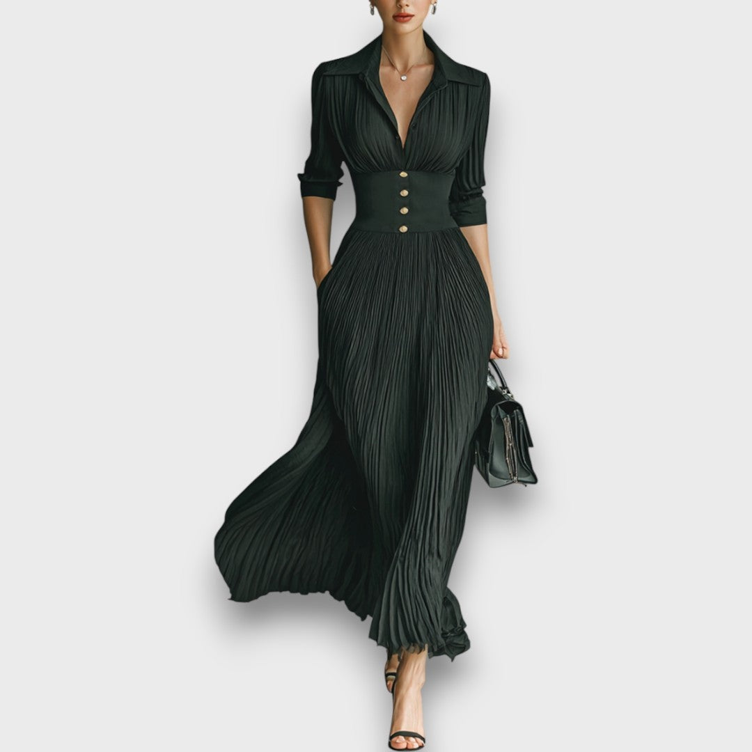 Women's Formal Gown | Draped Floor-Length Maxi
