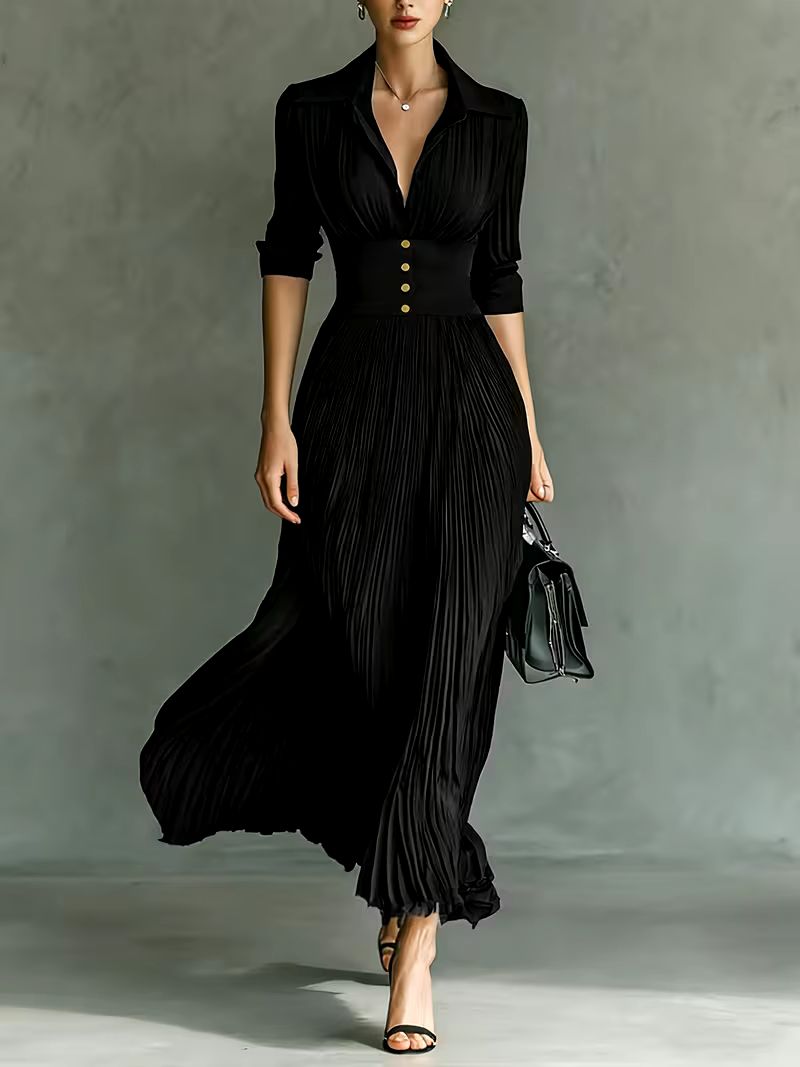 Women's Formal Gown | Draped Floor-Length Maxi