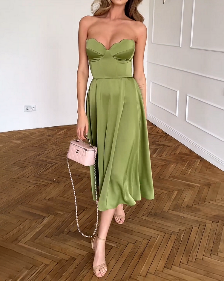 Women's Formal Guest Dress | Draped Midi