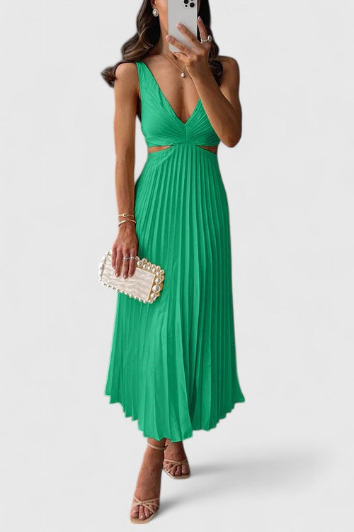 Women's Formal Guest Dress | Sleeveless Pleated