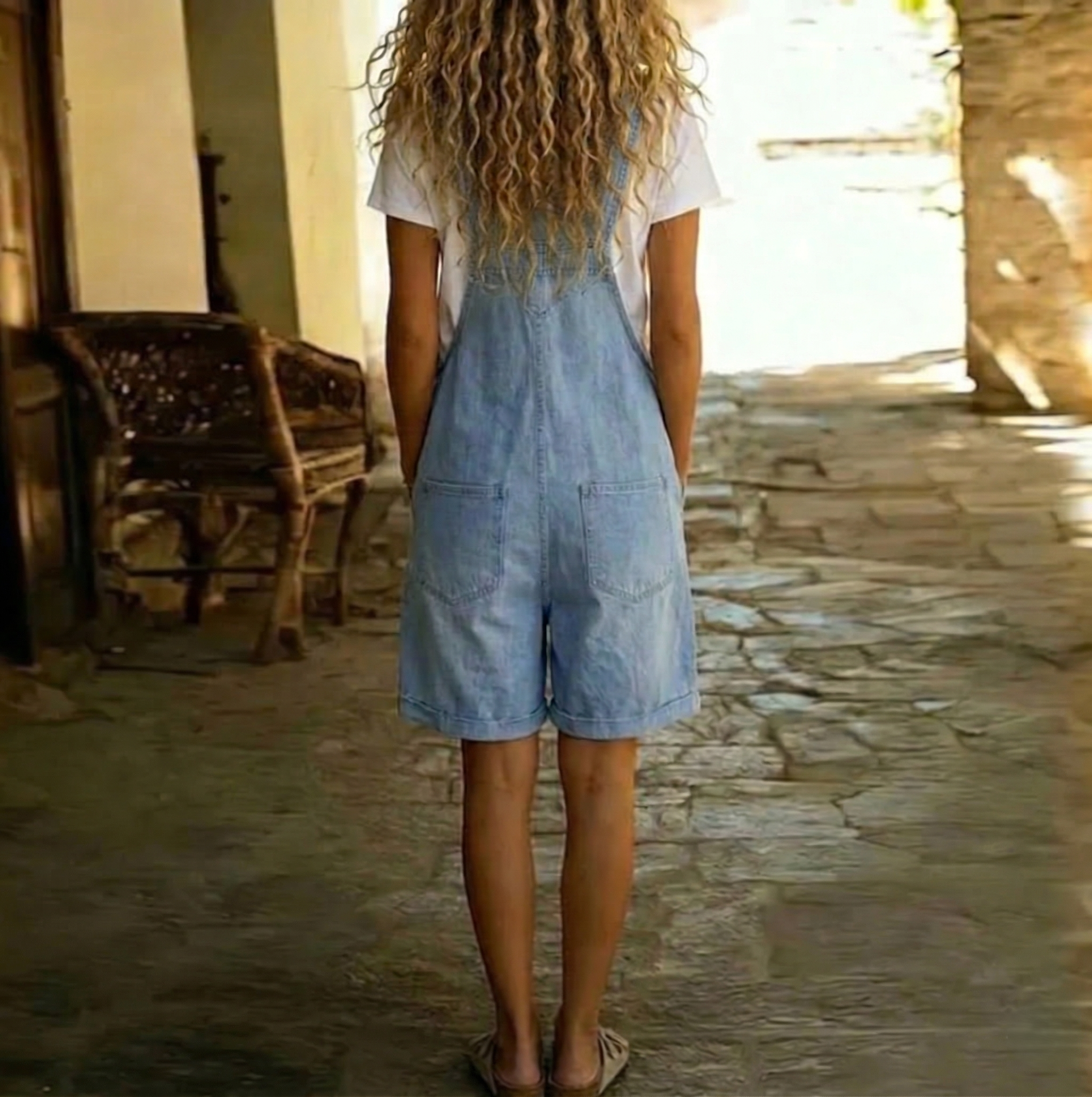 Women's High-Waisted Shorts | Chambray Vintage