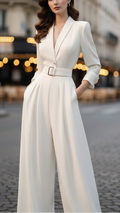 Women's Jumpsuit | Belted Wide-Leg Summer
