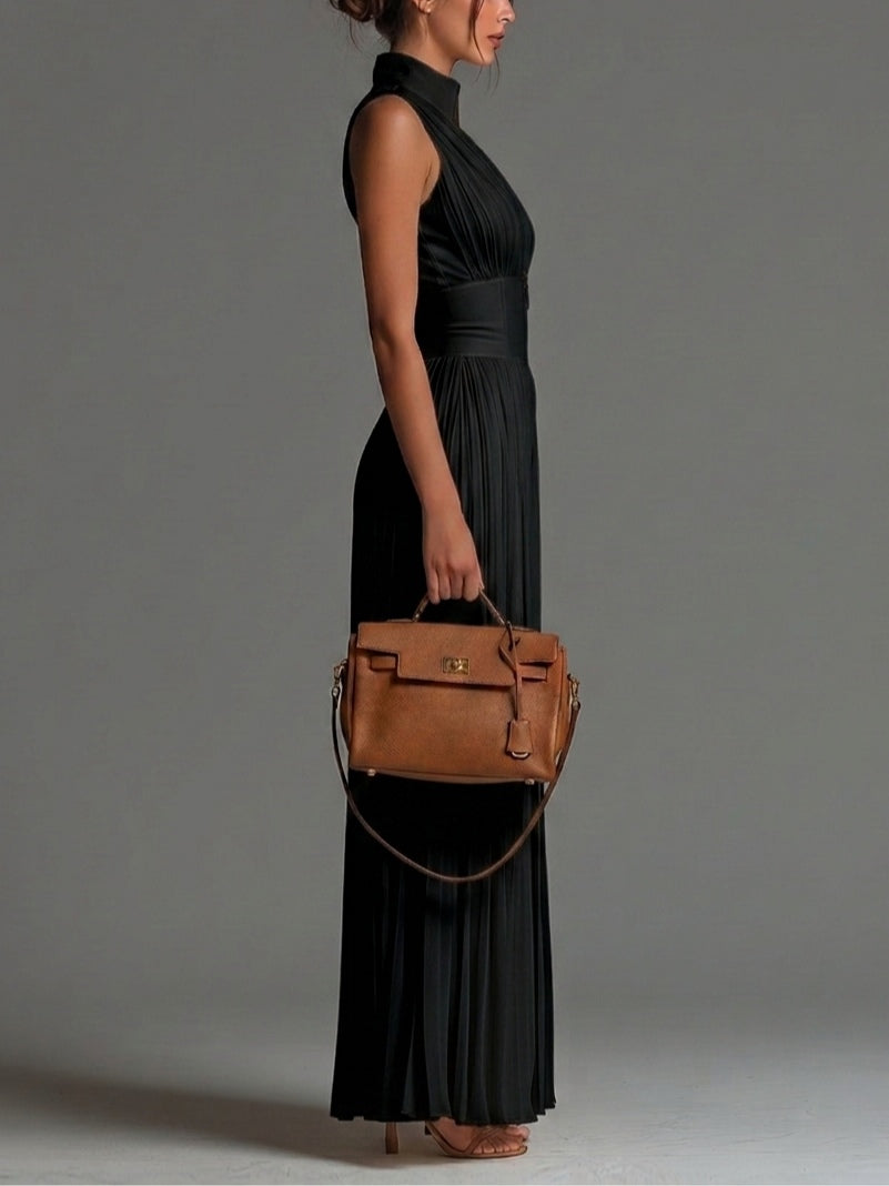 Women's Jumpsuit | Pleated Wide-Leg V-Neck