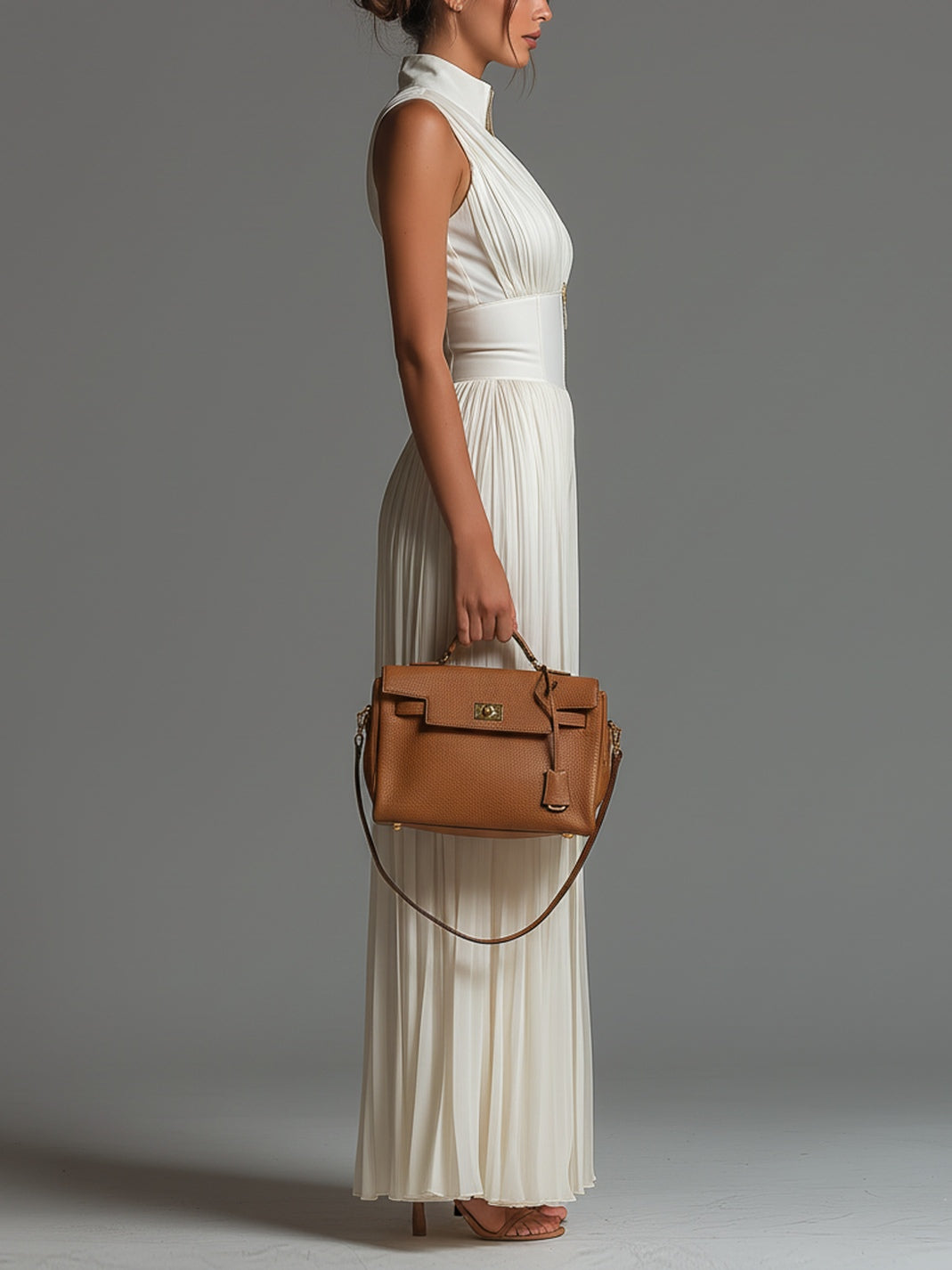 Women's Jumpsuit | Pleated Wide-Leg V-Neck