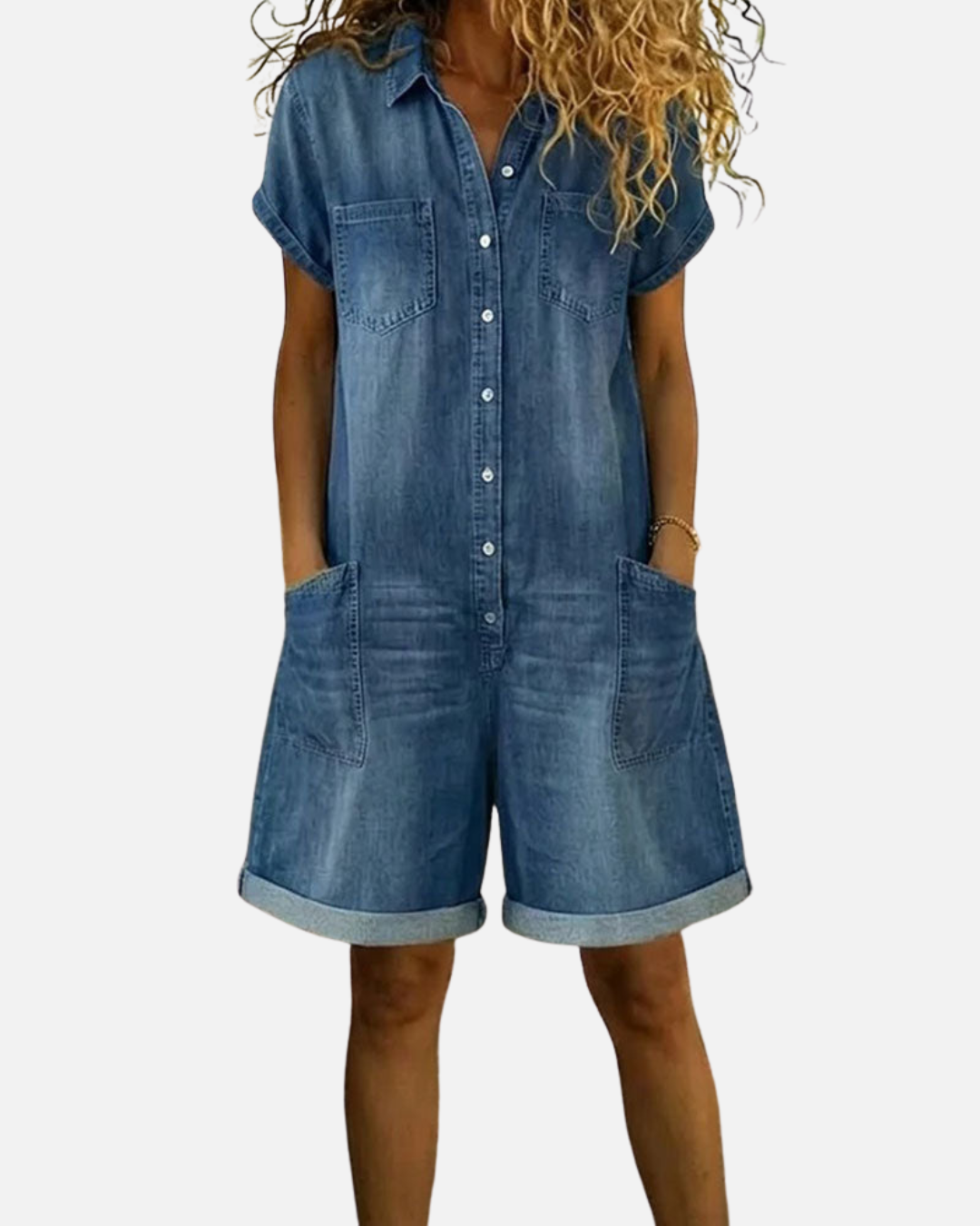 Women's Jumpsuit | Short-Sleeve Wide-Leg Summer