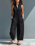 Women's Jumpsuit | Sleeveless Wide-Leg Summer