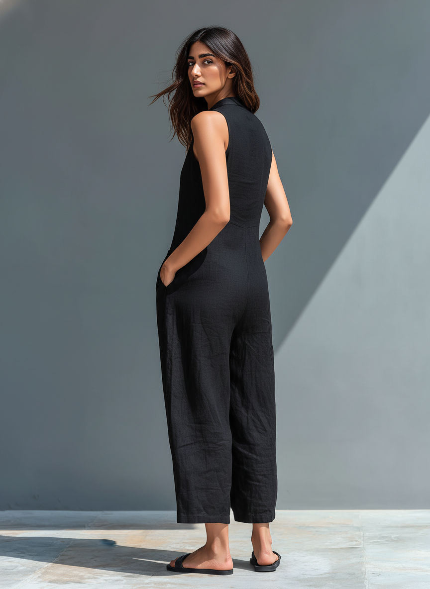 Women's Jumpsuit | Sleeveless Wide-Leg Summer