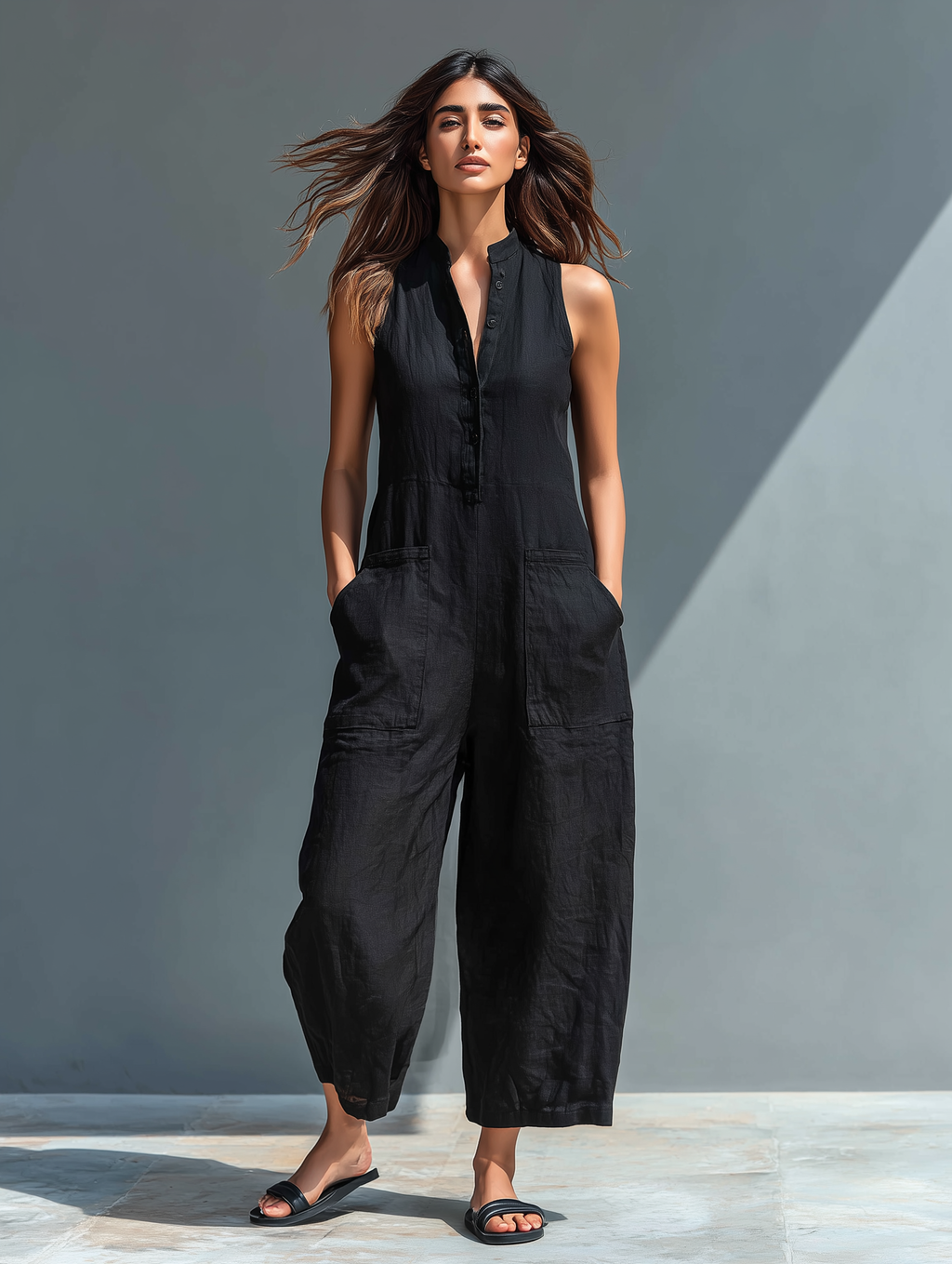 Women's Jumpsuit | Sleeveless Wide-Leg Summer