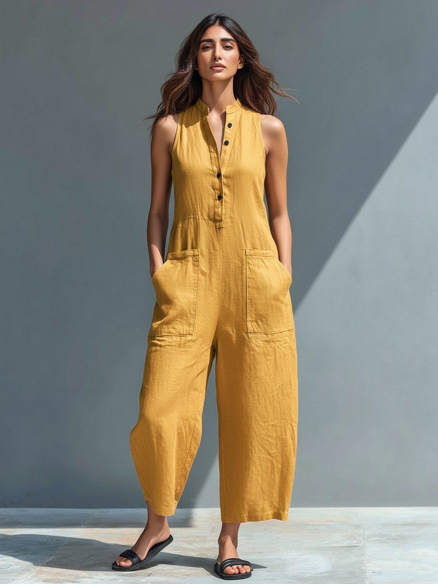 Women's Jumpsuit | Sleeveless Wide-Leg Summer