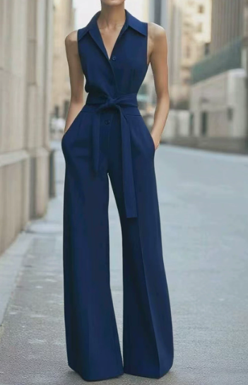 Women's Jumpsuit | Sleeveless Wide-Leg Summer