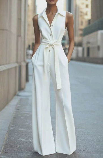 Women's Jumpsuit | Sleeveless Wide-Leg Summer