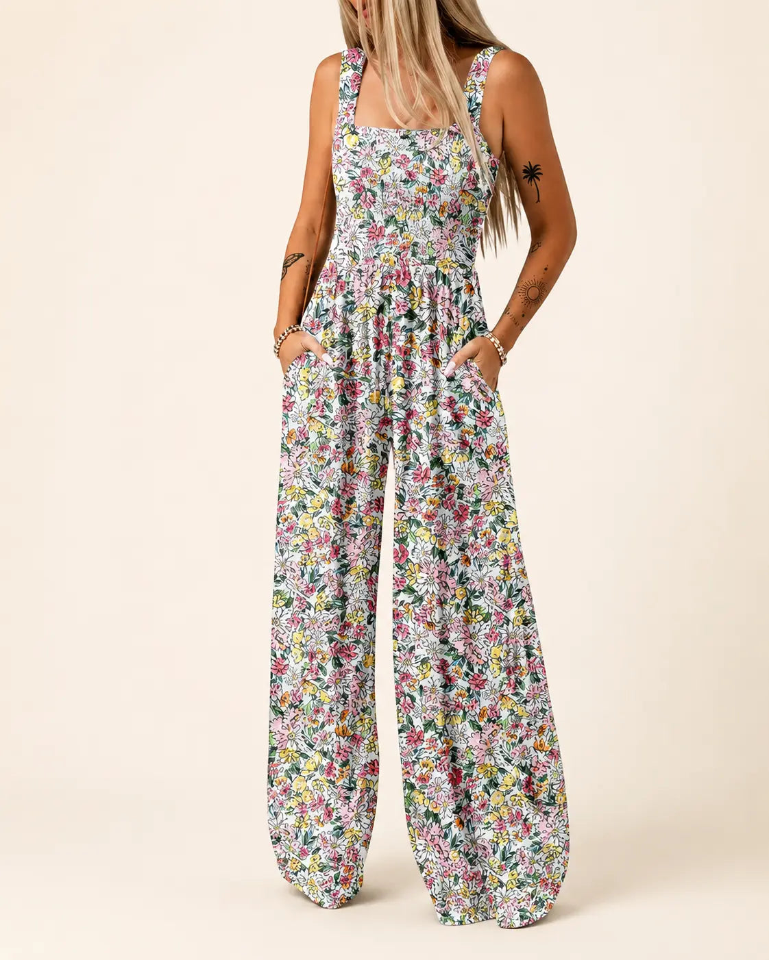 Women's Jumpsuit | Smock Wide-Leg Summer
