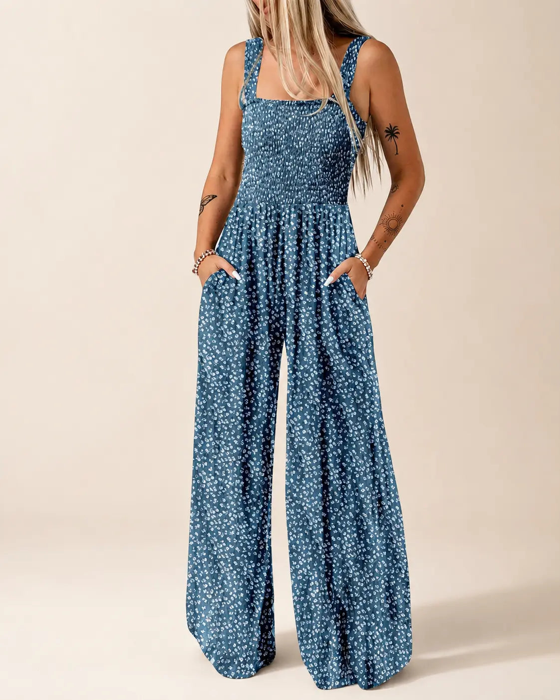 Women's Jumpsuit | Smock Wide-Leg Summer