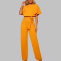 Women's Jumpsuit | Wide-Leg Belted Summer