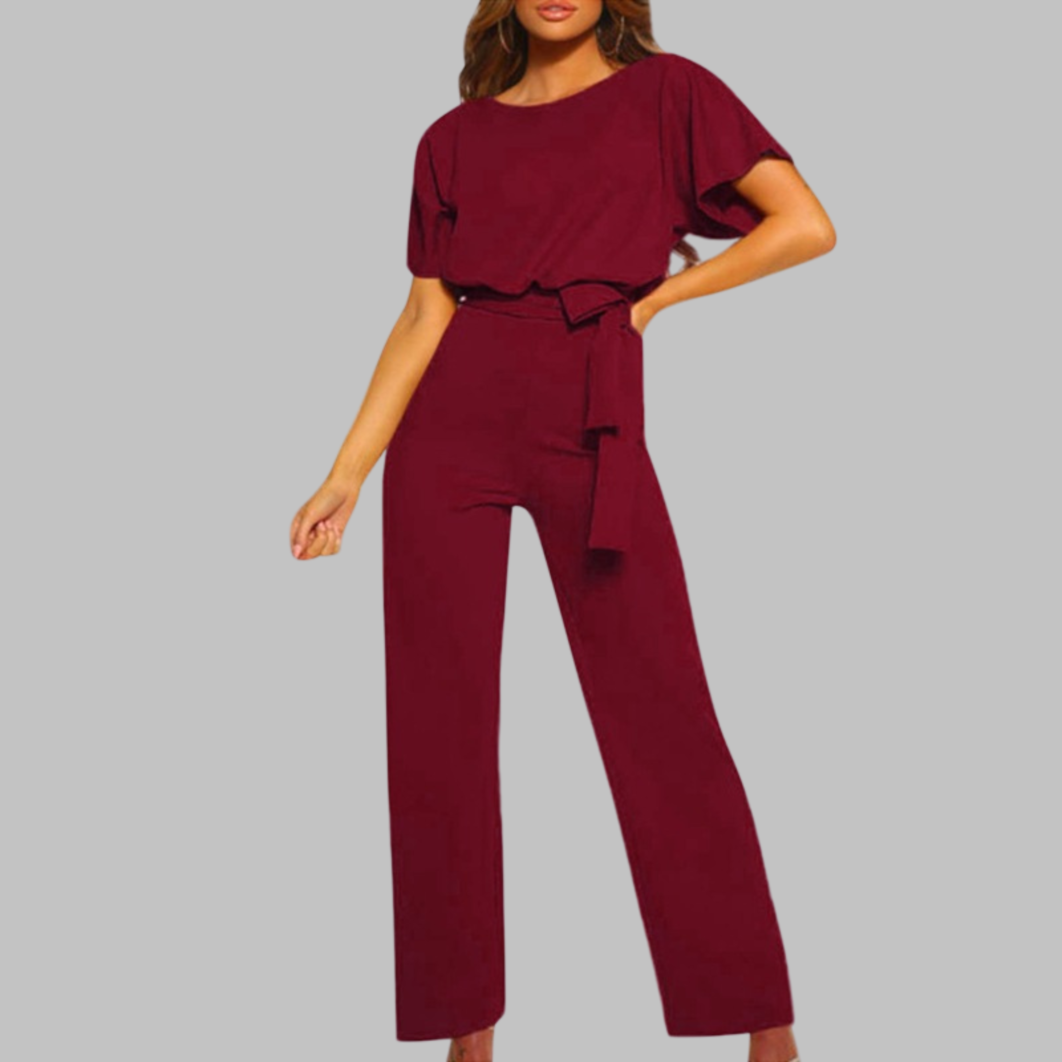 Women's Jumpsuit | Wide-Leg Belted Summer