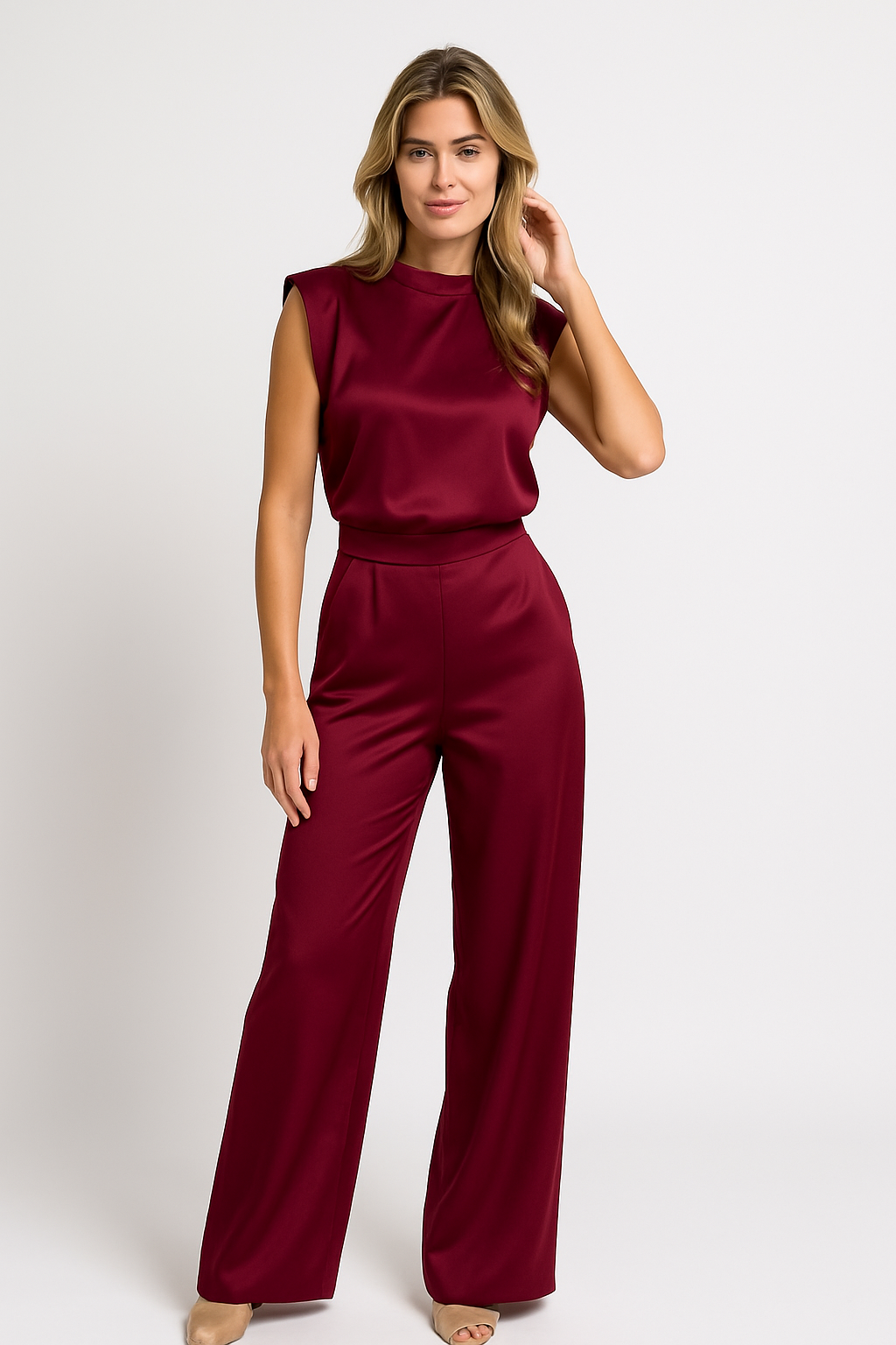 Women's Jumpsuit | Wide-Leg Sleeveless Summer