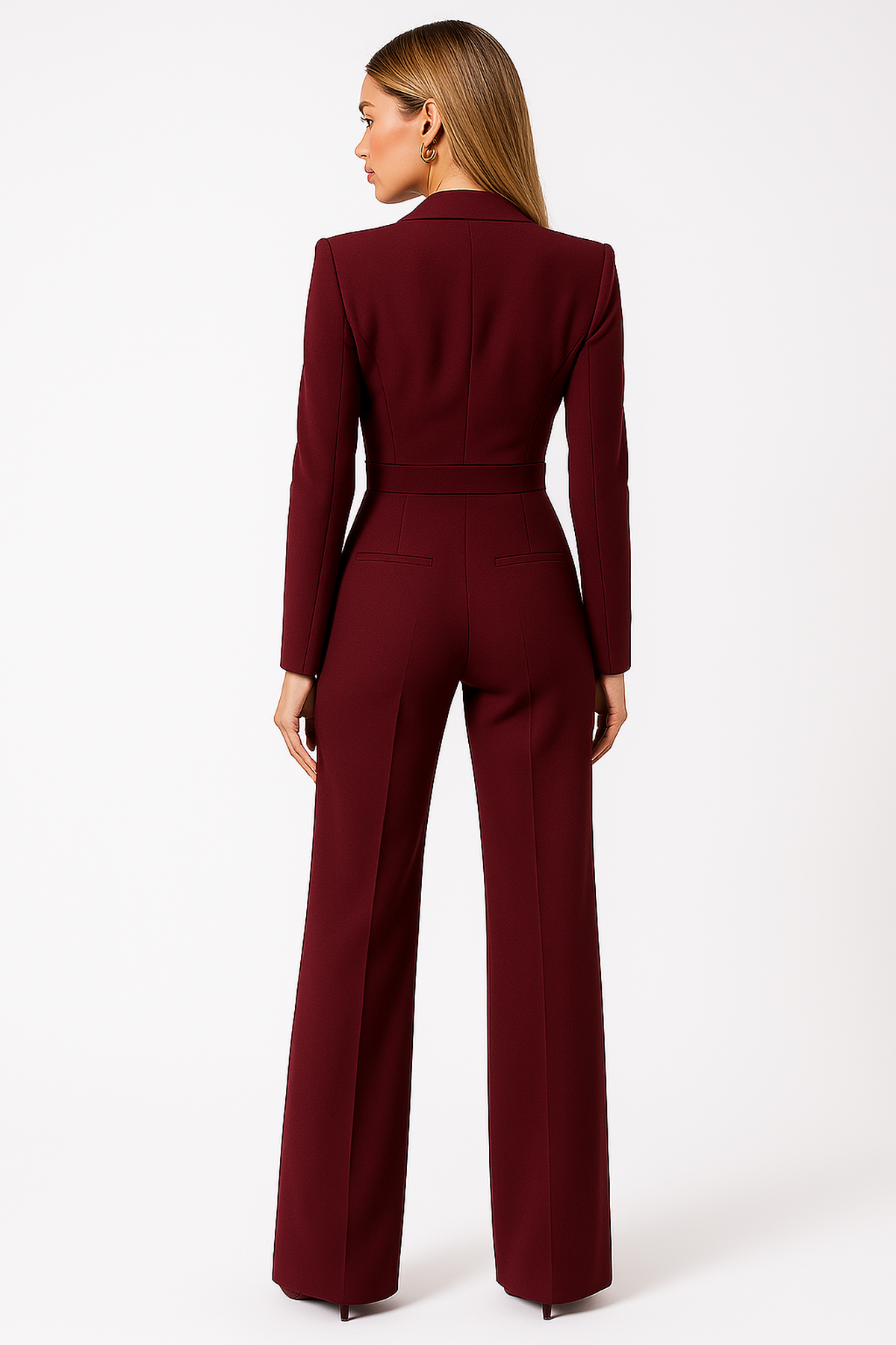 Women's Jumpsuit | Wide-Leg Tailored V-Neck