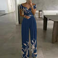 Women's Jumpsuit | Wrap Floral Off-Shoulder